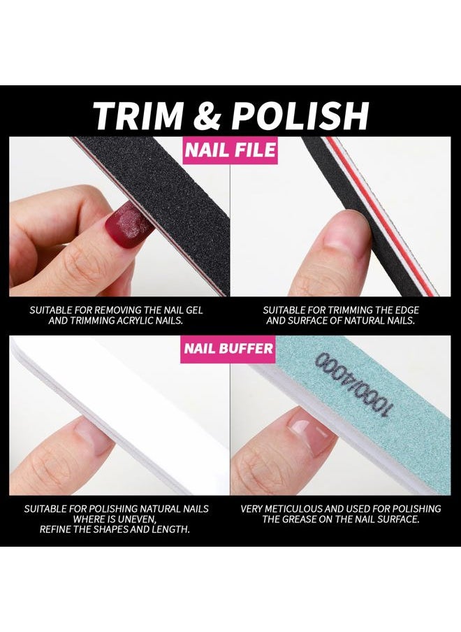 FANDAMEI FANDAME Gel Nail Polish Remover Tools Kit, 10 PCS Nail Polish Remover Clips Black, 100ml Nail Polish Remover Bottle, 500PCS Cotton Pad, Nail Brush, Cuticle Pusher, Nail File, Buffer Block Tools kit  - Image 4