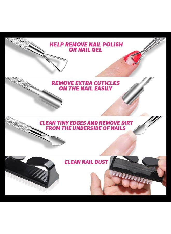 FANDAMEI FANDAME Gel Nail Polish Remover Tools Kit, 10 PCS Nail Polish Remover Clips Black, 100ml Nail Polish Remover Bottle, 500PCS Cotton Pad, Nail Brush, Cuticle Pusher, Nail File, Buffer Block Tools kit  - Image 5