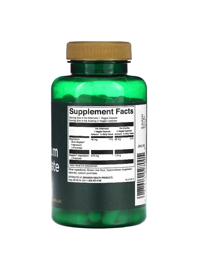 Swanson, Magnesium L-Threonate, 90 Veggie Capsules - Image 2