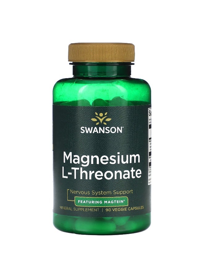 Swanson, Magnesium L-Threonate, 90 Veggie Capsules - Image 1