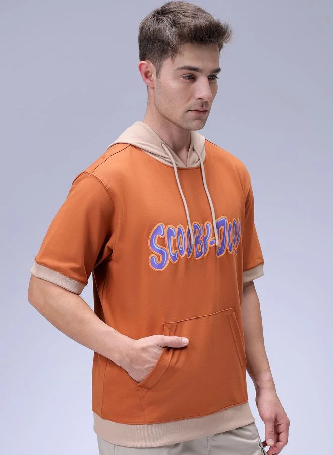 شركة المرآب الهندية Men Oversized Character Overhead Hooded Sweatshirt