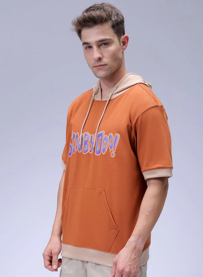 شركة المرآب الهندية Men Oversized Character Overhead Hooded Sweatshirt