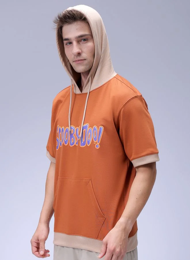 شركة المرآب الهندية Men Oversized Character Overhead Hooded Sweatshirt