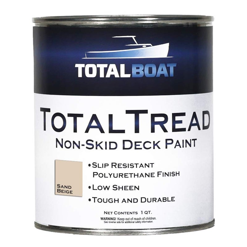 TotalBoat طلاء TotalBoat TotalTread غير القابل للانزلاق للسطح، طلاء مقاوم للانزلاق من الدرجة البحرية للقوارب والخشب والألياف الزجاجية والألومنيوم والمعادن (بيج رملي، ربع جالون) - Image 2