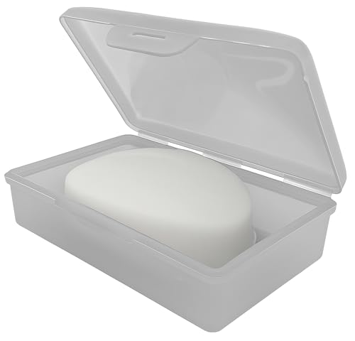 American Comb صندوق صابون للسفر مع غطاء - شفاف أبيض - مثالي للسفر أو الصالة الرياضية أو التخزين. صنع في الولايات المتحدة. - Image 4