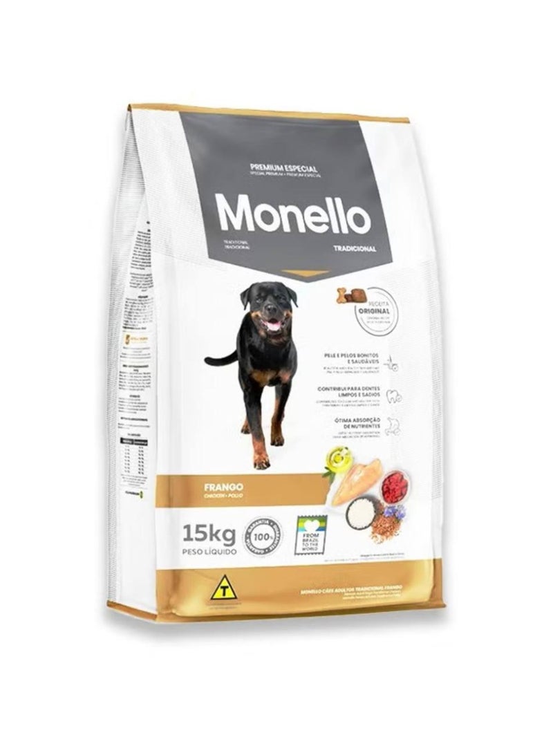 MONELLO Adult Dog Dry Food Traditional - 15kg - Image 1