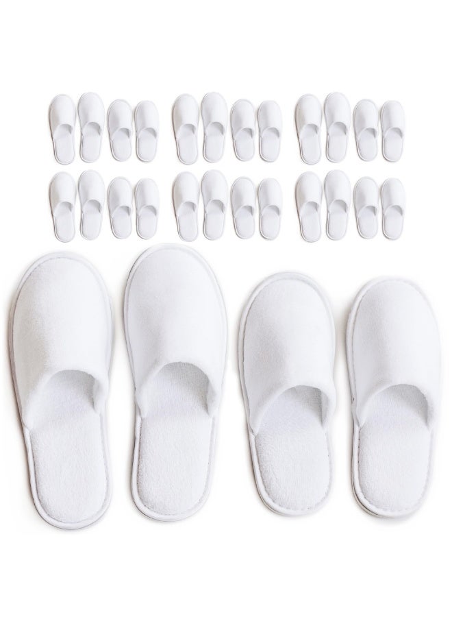 بابونا 10 أزواج من شباشب الحمام القابلة للتصرف - شباشب سبا بيضاء فاخرة بمقدمة مغلقة غير قابلة للانزلاق، مع نعل غير قابل للانزلاق بسماكة 6 ملم من الإيبي وفيلت المرجان، مناسبة للفنادق والمنتجعات الصحية والسفر والمنازل دون أحذية، وللضيوف خلال رمضان - Image 1