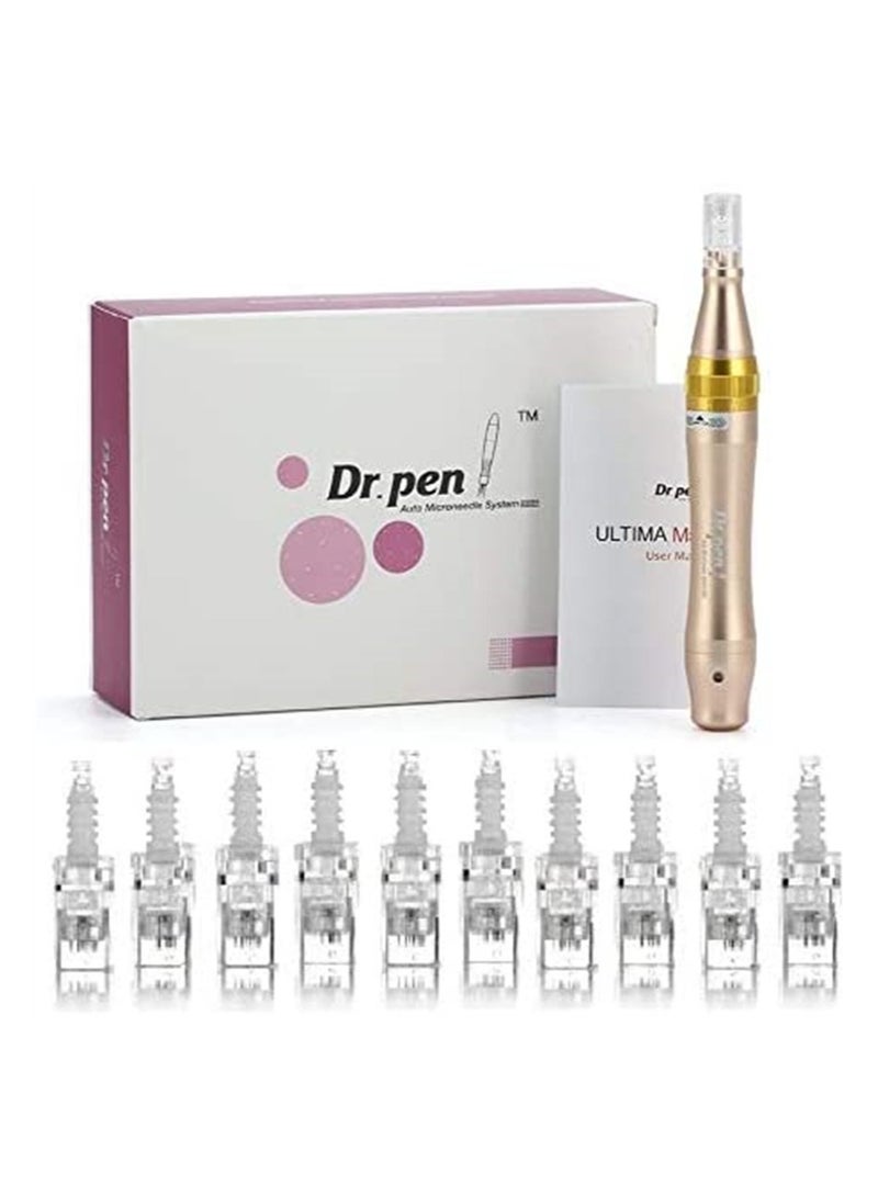 Dr pen M5 Ultima Wireless and Wired Electric Microneedle Derma Roller Pen for Wrinkle Stretch Marks Scar Hair Loss Treat, 10 Piece 12 Pin Cartridges Needles - Image 1
