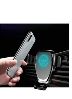 Generic 2 in 1 Wireless Car Charger Holder 10W QI Fast Charging Automatic Wireless Mobile Phone Holder Black  - Image 2