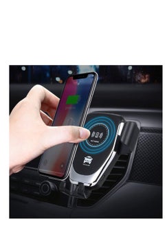 Generic 2 in 1 Wireless Car Charger Holder 10W QI Fast Charging Automatic Wireless Mobile Phone Holder Black  - Image 1