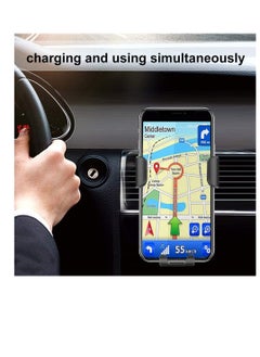 Generic 2 in 1 Wireless Car Charger Holder 10W QI Fast Charging Automatic Wireless Mobile Phone Holder Black  - Image 4
