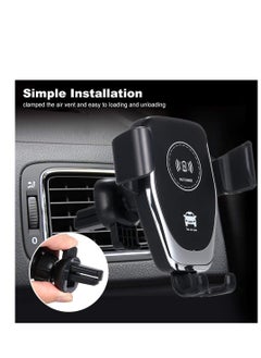 Generic 2 in 1 Wireless Car Charger Holder 10W QI Fast Charging Automatic Wireless Mobile Phone Holder Black  - Image 5