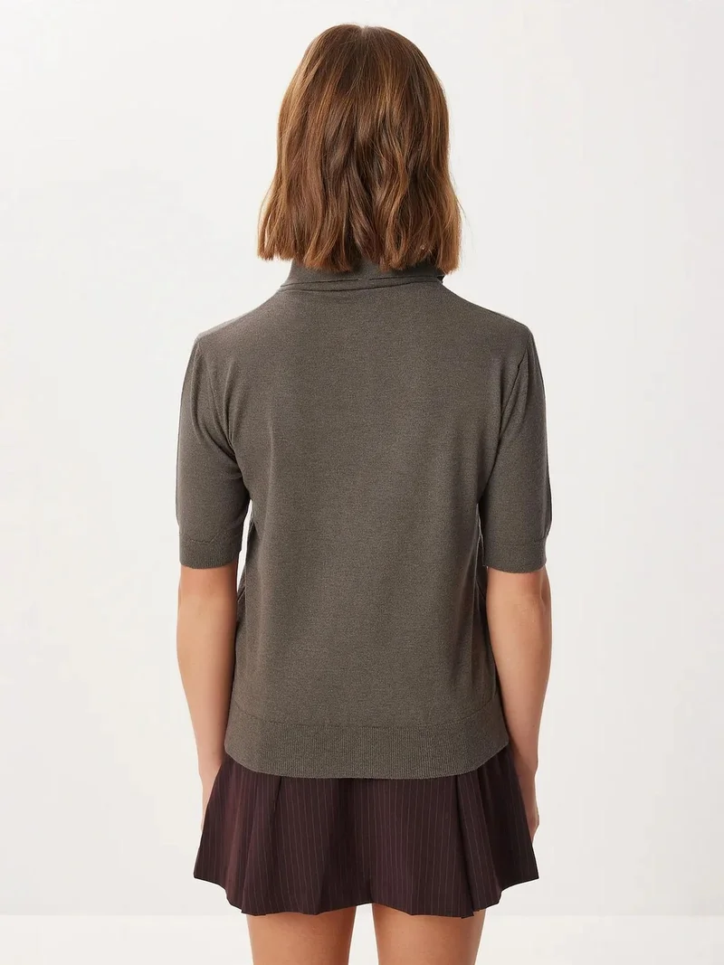 Happiness İstanbul ISTANBUL Polo Neck Sweater with Scarf Detail
