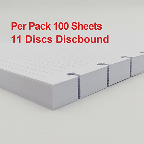Getvow A4 TUL Discbound Lined Refill Paper, 11 Disc Hole Punched, 100Sheets / 200Pages, 100gsm White Paper, 8.5'' x 11'' - Image 3