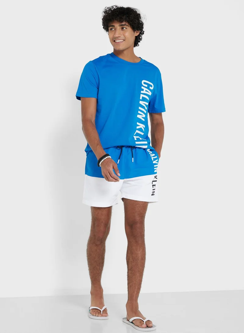 CALVIN KLEIN Colour Block Drawstring Swim Shorts