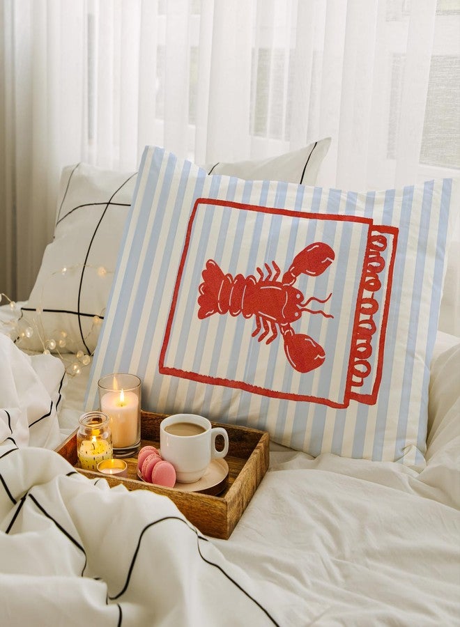 JINYO Maine Lobster Pillow Covers 12x20 inch, Preppy Coastal Decor,New England Style Decor, East Coast Beach Decor, East Coast Beach Pillow Cover, Maine Lobster, Lobster Pillow Cover - Image 3