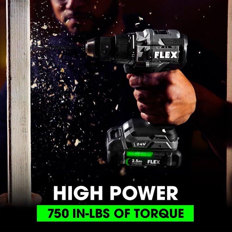 FLEX 24V Brushless Cordless 1/2-Inch 750 In-Lbs Torque 2-Speed Drill Driver Tool Only, Battery and Charger Not Included - FX1151-Z - Image 2