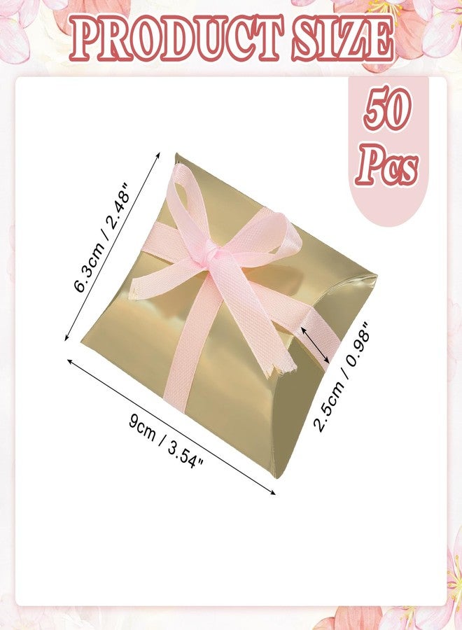 PATIKIL Small Gift Boxes, 50 Pcs 3.5x2.5x1 Inch Pillow Boxes Candy Thank You Treat for Wedding Party Favor Pen Birthday Gift Jewelry Greeting Card, Brown - Image 2