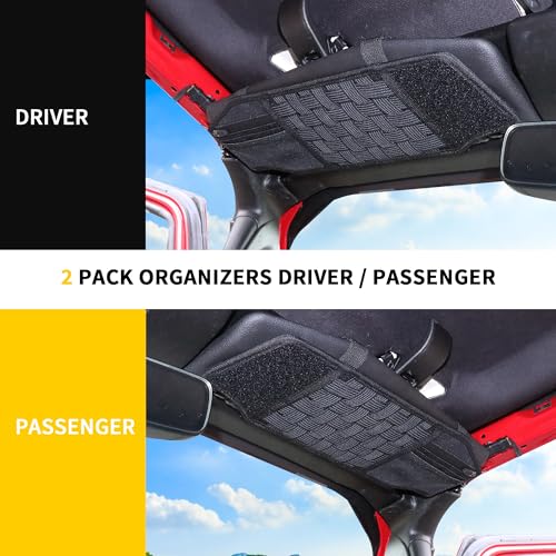 RERPRO Tactical Sun Visor Organizer Visor Storage Compatible with 2018-2025 Jeep Wrangler JL 4XE Gladiator JT Accessories Car Sun Visor Sunglasses Holder Webbing Molle Panel, 2x Driver Passenger - Image 5