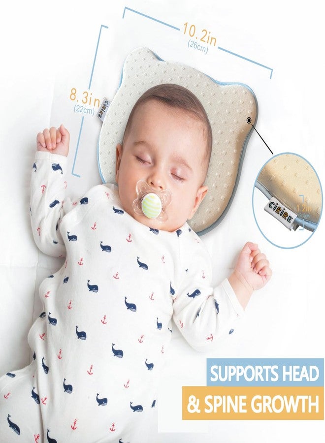 CIRIRE Memory Foam Baby Pillow, Soft Cozy Toddler Pillow Machine-Washable, Head and Neck Support Breathable Anti-Slip Design for Infants for Small Boys and Girls Prevent Flat Head Tummy (Beige) - Image 2