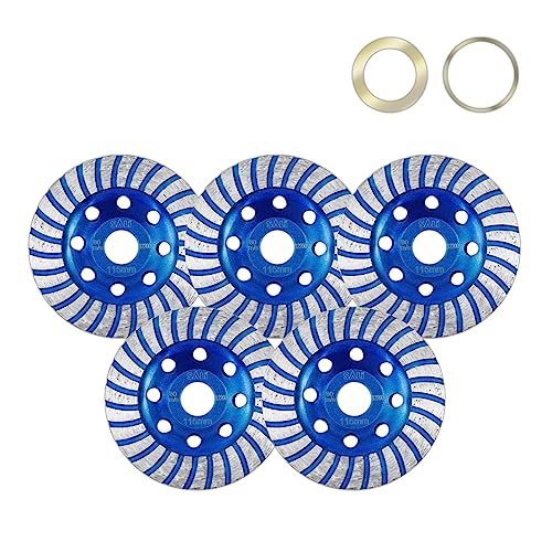 SALI 5pcs Diamond Concrete Grinding Wheel 4 1/2 inch for Polishing and Cleaning Stone Surface, Cement, Marble, Rock, Granite, and Thinset Removing, Angle Grinder Segment Wheels Cup 115 * 22.2MM - Image 1