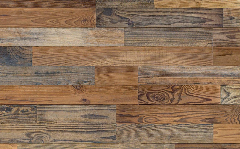 Luxdecor Real Reclaimed Wood Planks for Wall-10 Pieces Easy Nail-Up Shiplap Rustic Style 6" Wide Wood Shiplap Panels for Wall 19.44 Sq Ft (Natural Weathered Brown) - Image 1