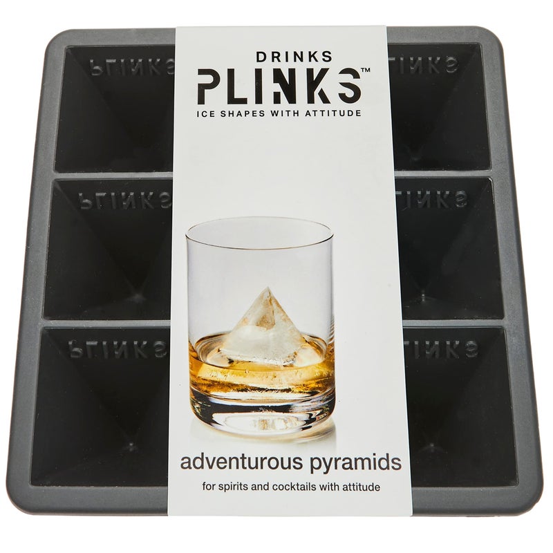 DRINKSPLINKS صينية مكعبات الثلج على شكل هرم من DRINKSPLINKS، قالب سيليكون متميز، صينية فريزر وآمنة للاستخدام في الفرن | ثلج للكوكتيلات وزجاجات الماء | تحضير الوجبات، طعام الأطفال | ثلج للبارتندر - Image 1