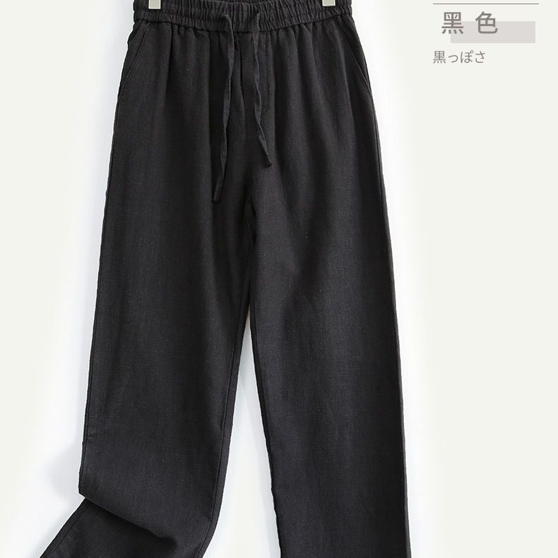 Linen Trousers Men'S Summer Thin Straight Leg Pants Linen Casual Pants Summer Loose All-Match Men'S Breathable Pants - Image 1