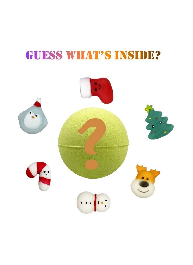 QINGQIU - 6 Pack Christmas Bubble Bath Bombs With Christmas Squishy Toys Inside For Kids Girls Boys Women Christmas Stocking Stuffers Gifts - Image 1