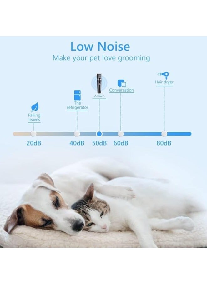 general Dog hair shears, USB rechargeable wireless grooming kit, low noise pet hair, thick coat, one set of electric pet trimmer, scissors - Image 3