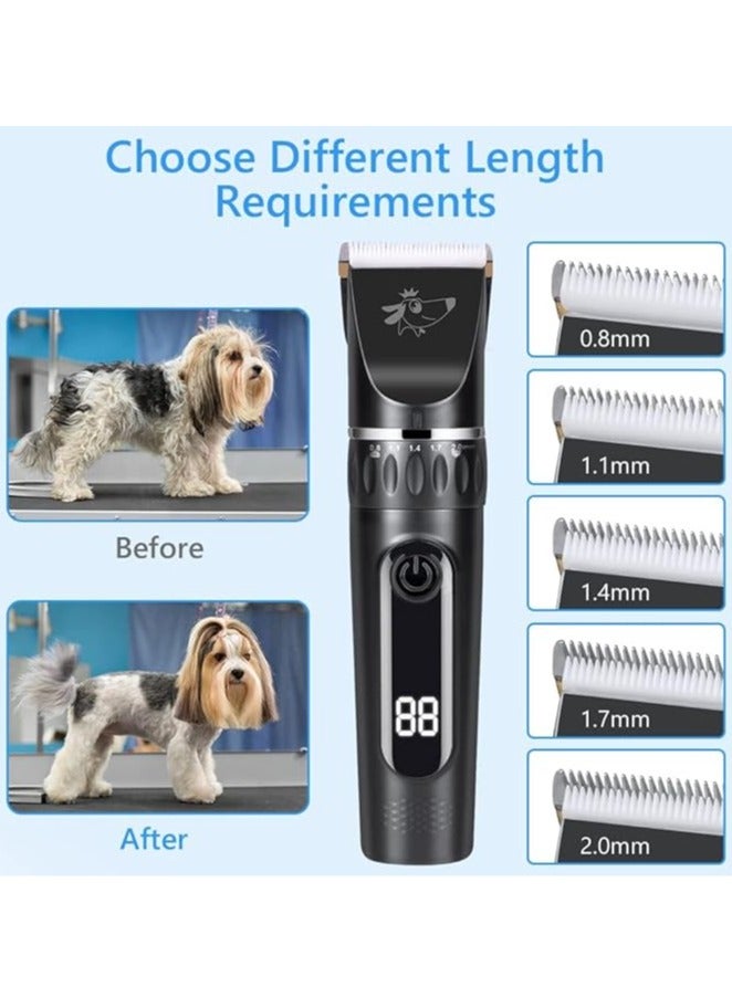general Dog hair shears, USB rechargeable wireless grooming kit, low noise pet hair, thick coat, one set of electric pet trimmer, scissors - Image 4