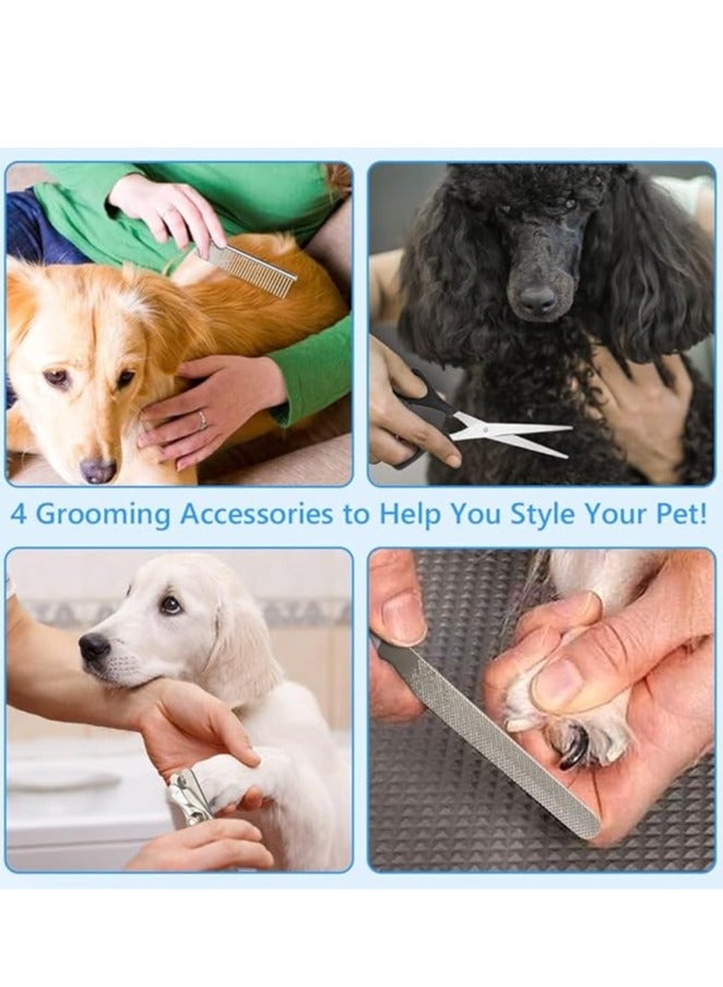 general Dog hair shears, USB rechargeable wireless grooming kit, low noise pet hair, thick coat, one set of electric pet trimmer, scissors - Image 5