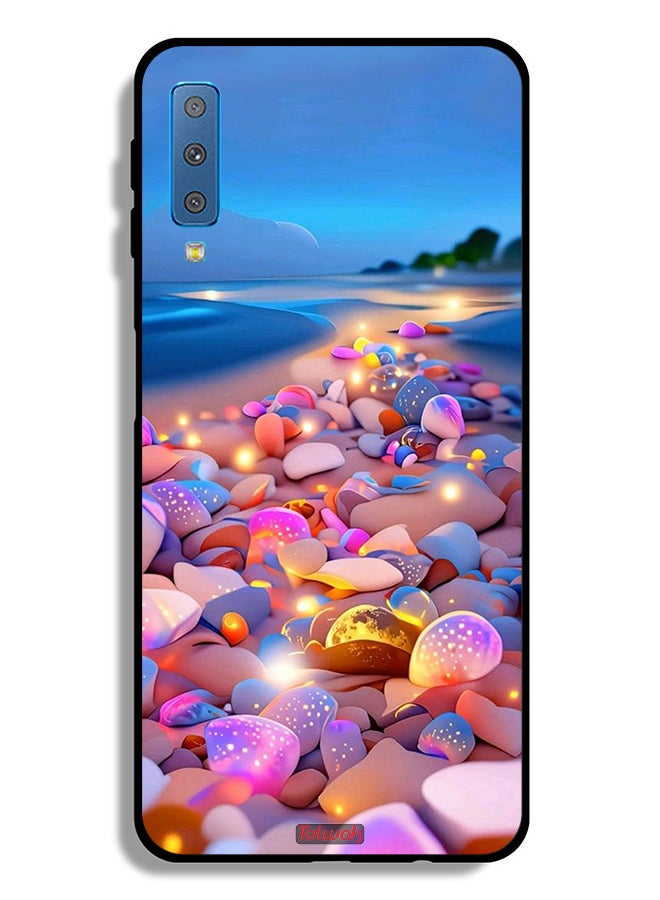 Tolwak Samsung Galaxy A7 (2018) Protective Case Cover Stones Art - Image 1