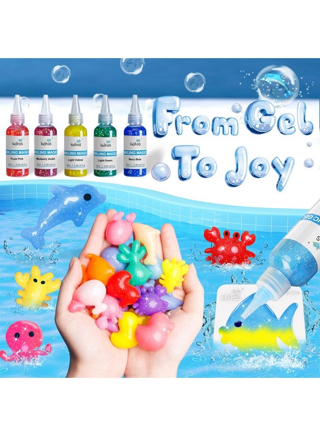 Kiditos Magic Water Elf Toy Kit, Aqua Fairy Water Gel Kit with 20 Magic Gels, 10 Sea Creature Molds. Christmas Gifts, Birthday Gifts, Party Favors, Arts & Crafts DIY STEM Kits for Kids(20 Colors) - Image 2