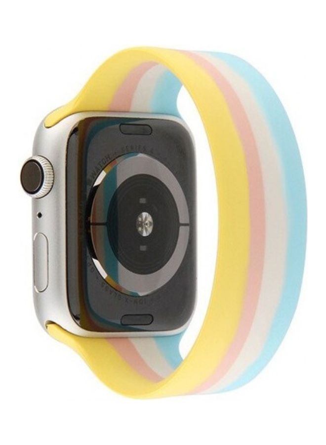NIBEMINENT Loop Band for Apple Watch Series 6 Pink/Yellow/Blue - Image 1