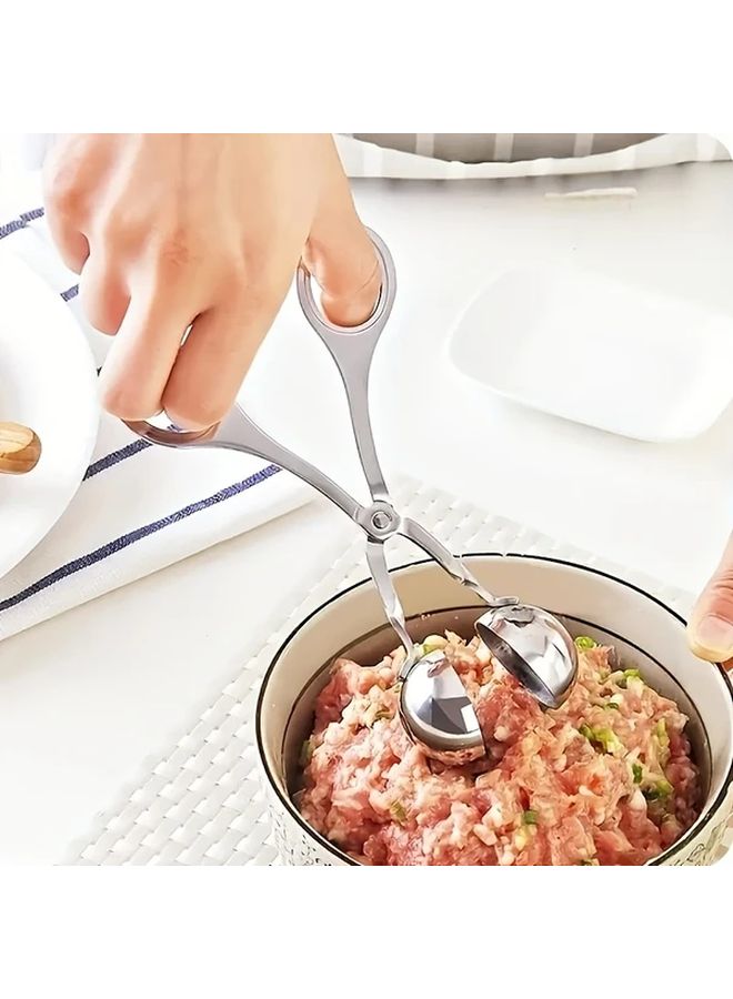 Stainless Steel Meatball Maker 6.3 Inch Manual Scoop Shaper For Fish Balls - Image 1