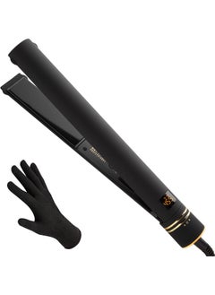 Professional Black Gold Micro Shine Flat Iron, 1 1/4 Inches