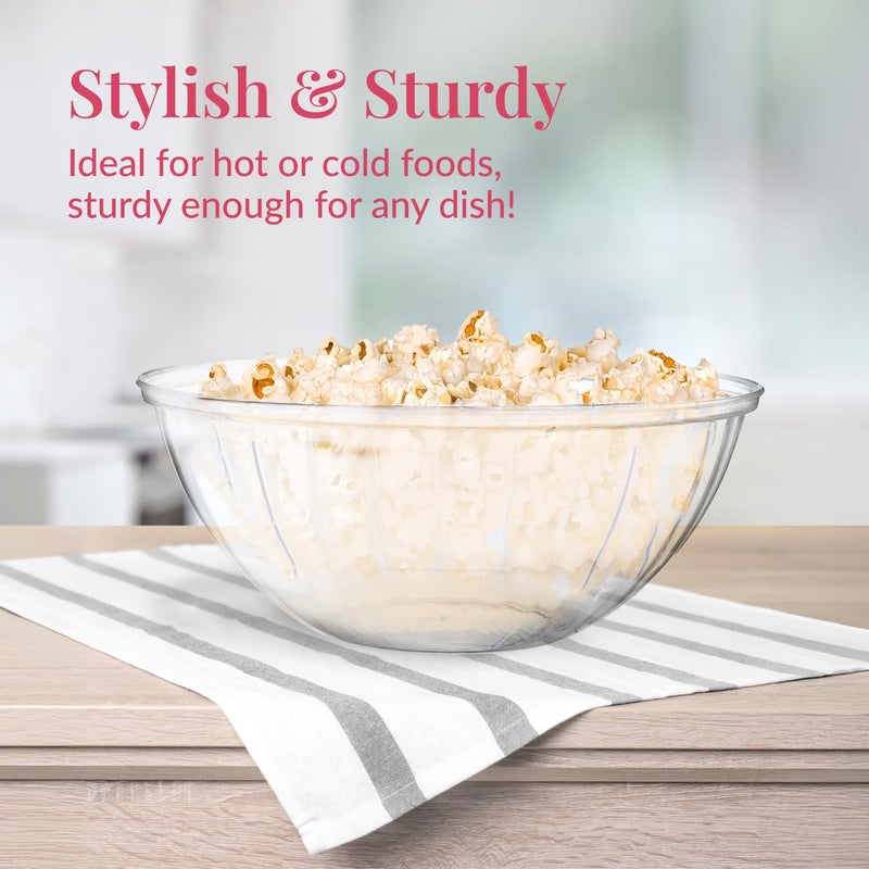 Prestee 4 Pack Clear Plastic Serving Bowls 150 Oz - Large Round Punch Bowl and Plastic Bowls for Parties, Salads, Chips, and Catering - Durable Disposable Serving Bowl for Events and Buffets - Image 4
