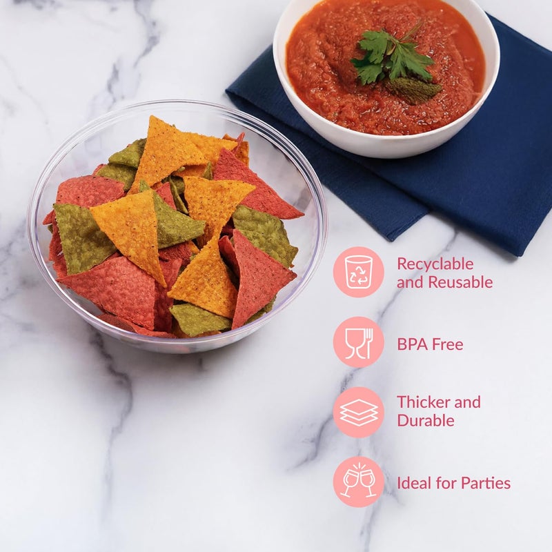 Prestee 4 Pack Clear Plastic Serving Bowls 150 Oz - Large Round Punch Bowl and Plastic Bowls for Parties, Salads, Chips, and Catering - Durable Disposable Serving Bowl for Events and Buffets - Image 5