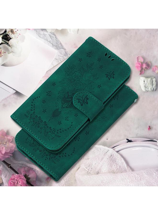 S-TOP Case For Redmi Note 14 4G 163.25mm Butterfly Rose Embossed Leather Phone Case - Image 2