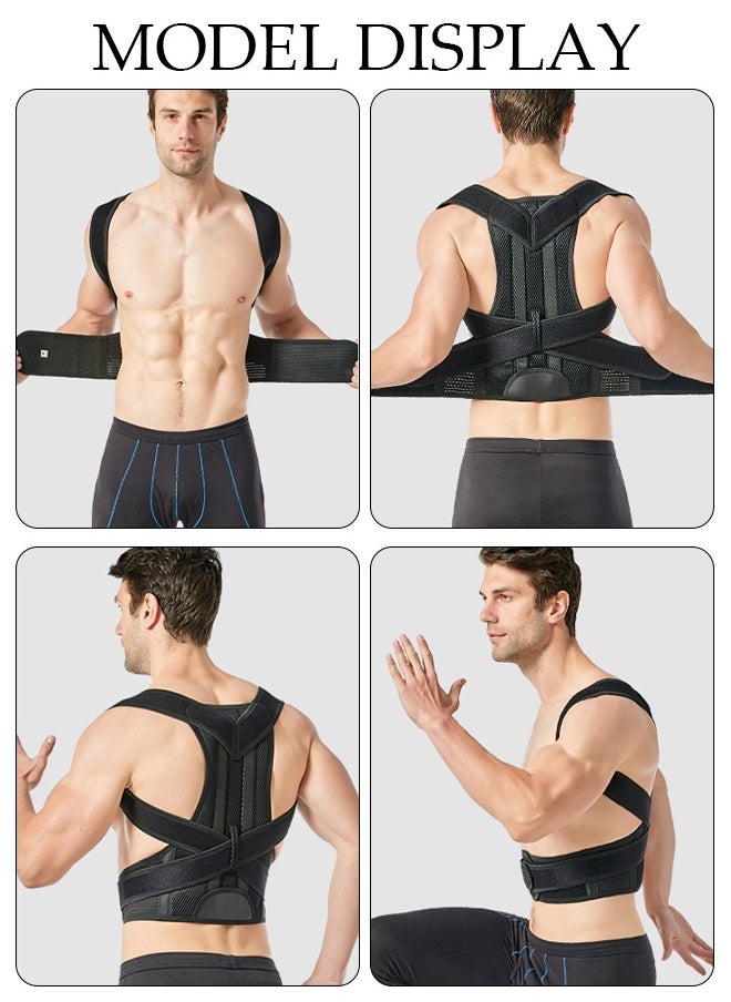 DUNISO - Posture Corrector Belt for Men and Women Comfortable Adjustable Back Braces Improve Neck Shoulder Posture Bands Pain Relief for Back Shoulders Neck S - Image 1