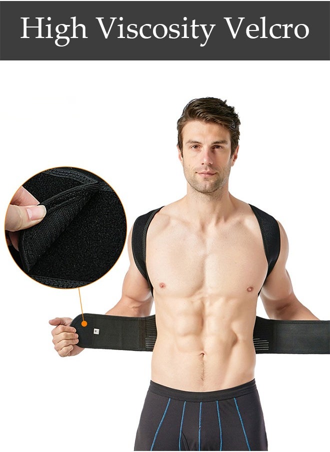 DUNISO - Posture Corrector Belt for Men and Women Comfortable Adjustable Back Braces Improve Neck Shoulder Posture Bands Pain Relief for Back Shoulders Neck S - Image 1
