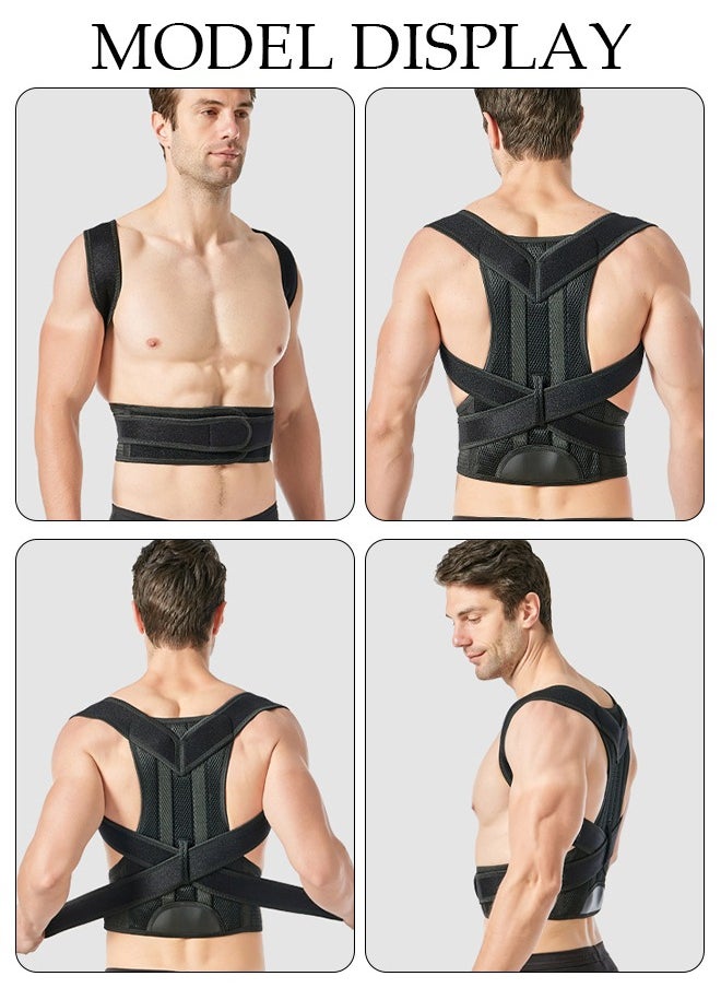 DUNISO - Posture Corrector Belt for Men and Women Comfortable Adjustable Back Braces Improve Neck Shoulder Posture Bands Pain Relief for Back Shoulders Neck S - Image 1