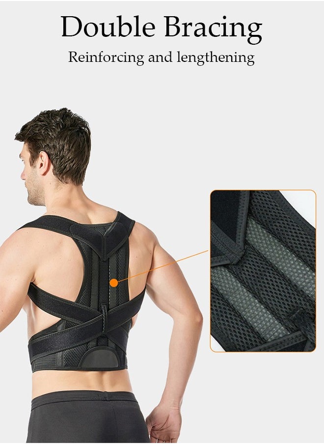 DUNISO - Posture Corrector Belt for Men and Women Comfortable Adjustable Back Braces Improve Neck Shoulder Posture Bands Pain Relief for Back Shoulders Neck S - Image 1