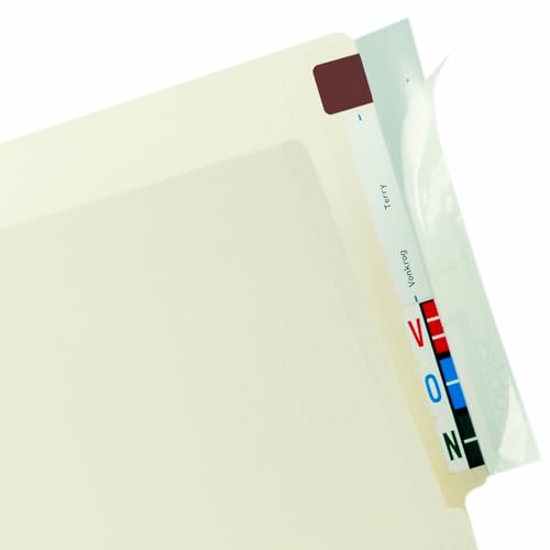 Tabbies Self-Adhesive Label/File Folder Protector, End Tab, 2 X 8, Clear, 100/box - Image 1