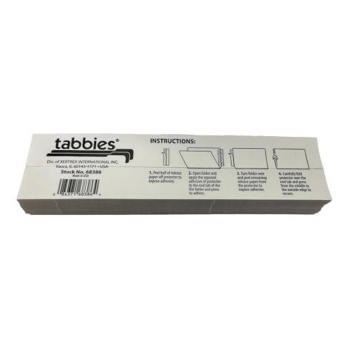 Tabbies Self-Adhesive Label/File Folder Protector, End Tab, 2 X 8, Clear, 100/box - Image 3