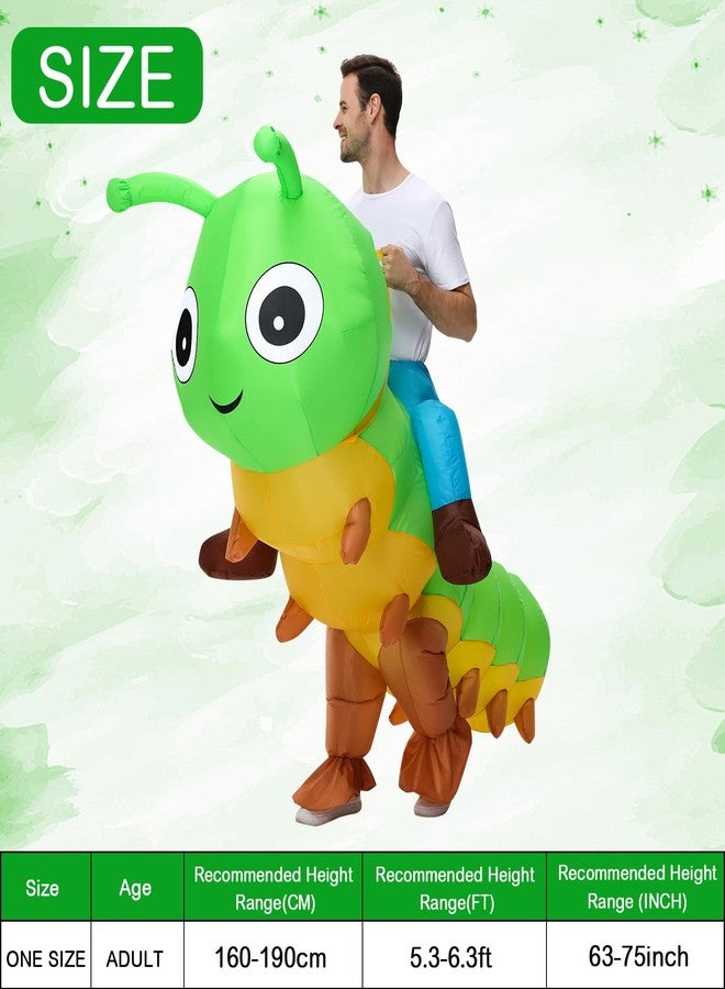 Acekar Inflatable Costume For Adults,Inflatable Caterpillar Riding Costume,Halloween Blow up Costume for Women Men Cosplay Parties - Image 2