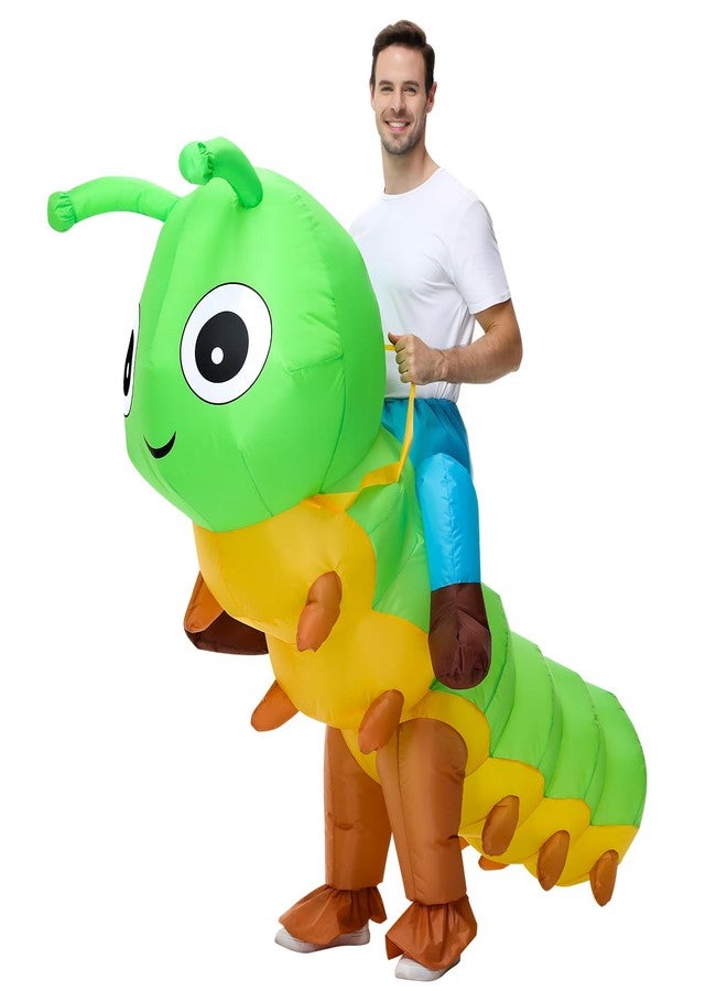 Acekar Inflatable Costume For Adults,Inflatable Caterpillar Riding Costume,Halloween Blow up Costume for Women Men Cosplay Parties - Image 1
