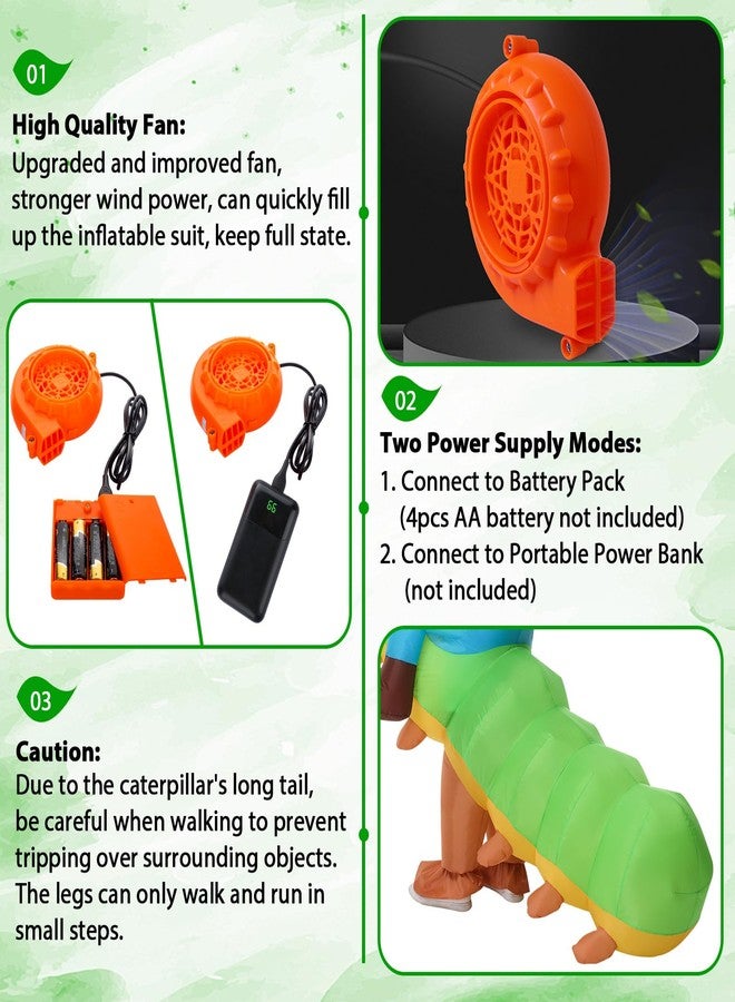Acekar Inflatable Costume For Adults,Inflatable Caterpillar Riding Costume,Halloween Blow up Costume for Women Men Cosplay Parties - Image 4