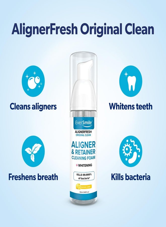 EverSmile AlignerFresh Original Clean Foam - Cleaner for All Clear Aligners & Retainers - Whitens Teeth, Fights Bad Breath - Lemon Zest, 50ml (1 Pack) - Image 2